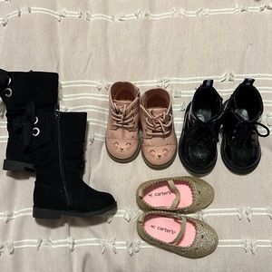 Size 4T girls shoes & boots (4 pairs)
